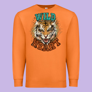 Wild Heart Tiger College Western Premium Sweatshirt Designed By Nancycooperartshop