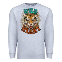 Heather Grey wild heart tiger college western Premium Sweatshirt - NancyCooperArtShop