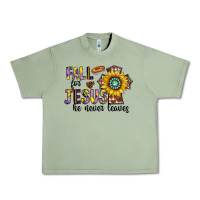 Oil Green fall for jesus he never leaves Urban Heavy Tee - CowhideDigitalArt