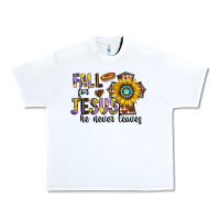 White fall for jesus he never leaves Urban Heavy Tee - CowhideDigitalArt
