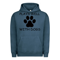 Pigment Midnight Navy Plays Well With Dogs Urban Hoodie - Bettercallsaul