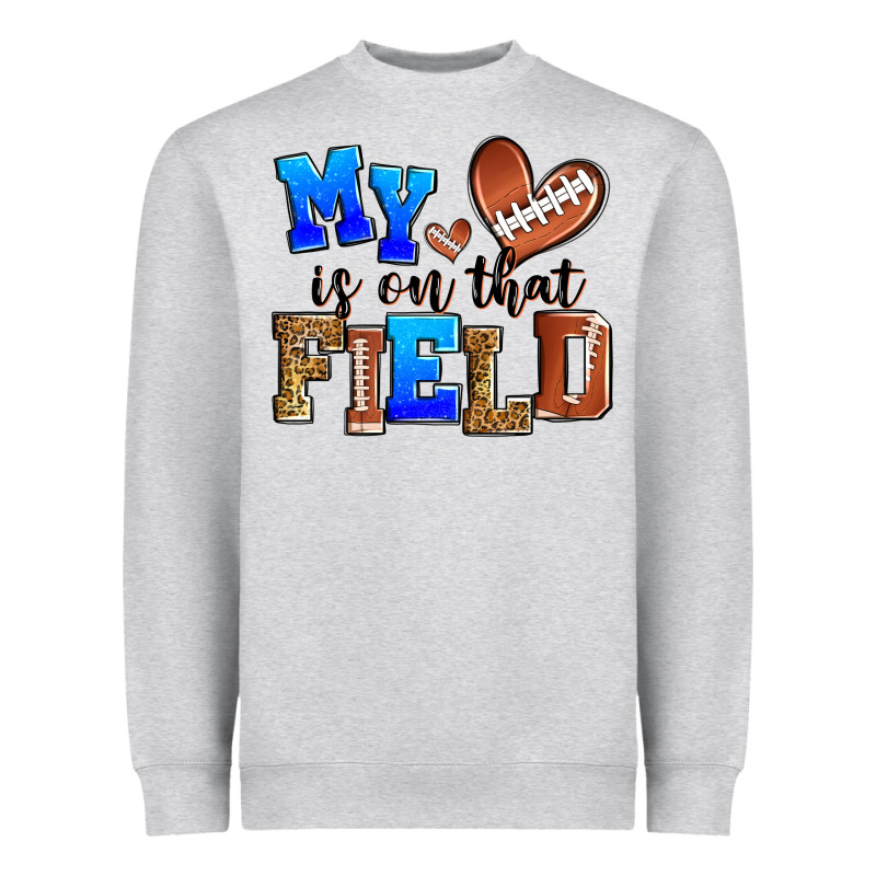 My Heart Is On That Field American Football Heavyweight Sweatshirt by Zillion Design Studio | Teevron