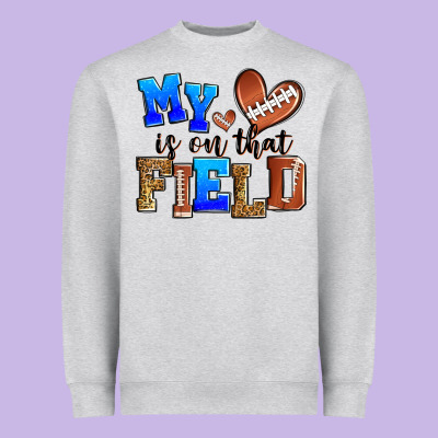My Heart Is On That Field American Football Heavyweight Sweatshirt Designed By Zillion Design Studio