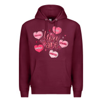 Burgundy you are enough valentines day Premium Hoodie - LillyAllenDesigns