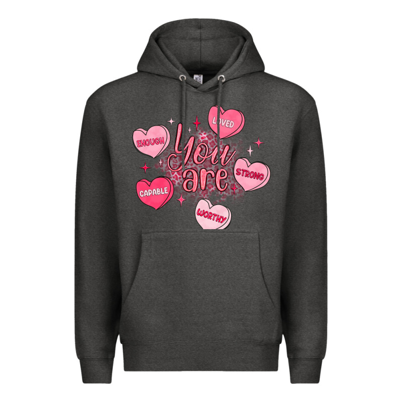 You Are Enough Valentines Day Premium Hoodie by LillyAllenDesigns | Teevron