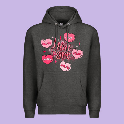 You Are Enough Valentines Day Premium Hoodie Designed By Lillyallendesigns