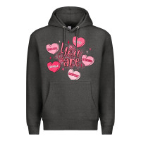 Charcoal Heather you are enough valentines day Premium Hoodie - LillyAllenDesigns
