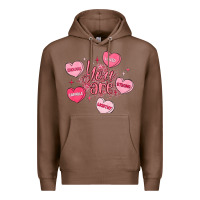 Chestnut you are enough valentines day Premium Hoodie - LillyAllenDesigns