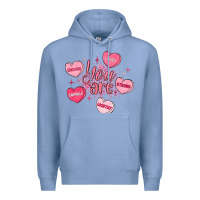 Colony Blue you are enough valentines day Premium Hoodie - LillyAllenDesigns