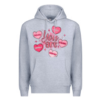 Heather Grey you are enough valentines day Premium Hoodie - LillyAllenDesigns