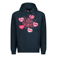 Navy you are enough valentines day Premium Hoodie - LillyAllenDesigns