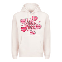 Pale Pink you are enough valentines day Premium Hoodie - LillyAllenDesigns