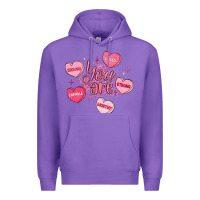 Purple you are enough valentines day Premium Hoodie - LillyAllenDesigns