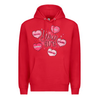 Red you are enough valentines day Premium Hoodie - LillyAllenDesigns