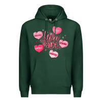 Sports Green you are enough valentines day Premium Hoodie - LillyAllenDesigns