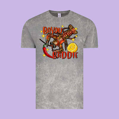 Crawfish Bayou Baddie Vintage Tee Designed By Fadigitalartstudio