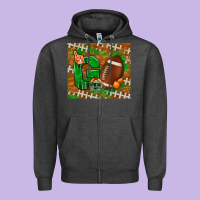 Go American Football Leopard Zipper Hoodie Designed By Nancycooperartshop