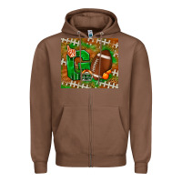Chestnut go american football leopard Zipper Hoodie - NancyCooperArtShop