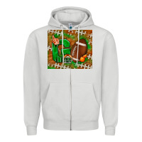 Dove Grey go american football leopard Zipper Hoodie - NancyCooperArtShop