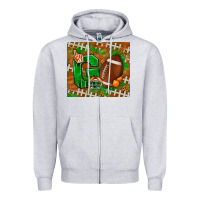 Heather Grey go american football leopard Zipper Hoodie - NancyCooperArtShop
