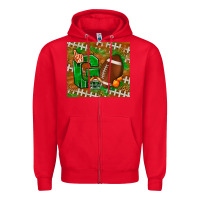 Red go american football leopard Zipper Hoodie - NancyCooperArtShop