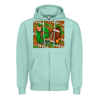 Seafoam go american football leopard Zipper Hoodie - NancyCooperArtShop
