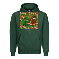 Sports Green go american football leopard Zipper Hoodie - NancyCooperArtShop