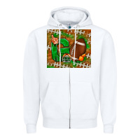 White go american football leopard Zipper Hoodie - NancyCooperArtShop