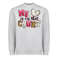 Heather Grey my heart is on that court volleyball Heavyweight Sweatshirt - Zillion Design Studio