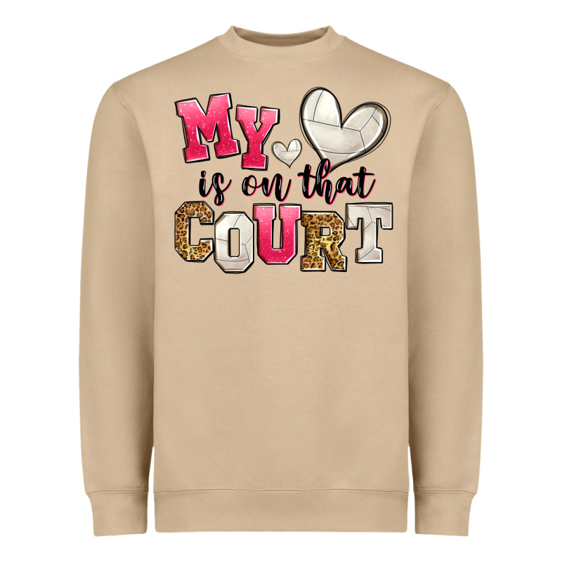 My Heart Is On That Court Volleyball Heavyweight Sweatshirt by Zillion Design Studio | Teevron