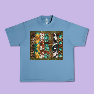 Western Patterns Brushstroke Urban Heavy Tee Designed By Barkaloodesign
