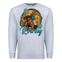Heather Grey western rowdy Premium Sweatshirt - NancyCooperArtShop