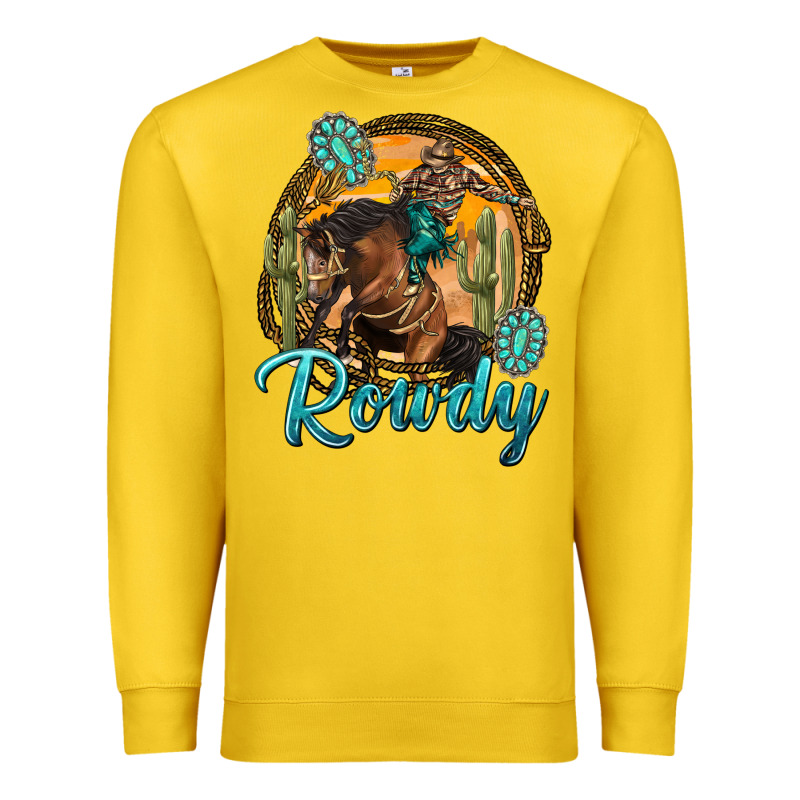 Western Rowdy Premium Sweatshirt by NancyCooperArtShop | Teevron