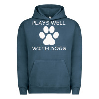 Pigment Midnight Navy Plays Well With Dogs Urban Hoodie - Bettercallsaul