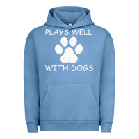 Pigment Pebble Blue Plays Well With Dogs Urban Hoodie - Bettercallsaul