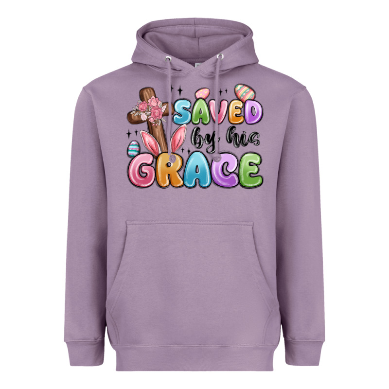 Saved By His Grace Heavyweight Hoodie by MaliasSmallBusiness | Teevron