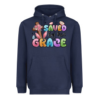 Navy saved by his grace Heavyweight Hoodie - MaliasSmallBusiness