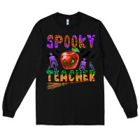 Black spooky teacher Long Sleeve Tee - BundleAndBundleShop