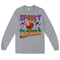 Heather Grey spooky teacher Long Sleeve Tee - BundleAndBundleShop