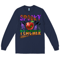 Navy spooky teacher Long Sleeve Tee - BundleAndBundleShop