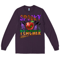 Plum spooky teacher Long Sleeve Tee - BundleAndBundleShop