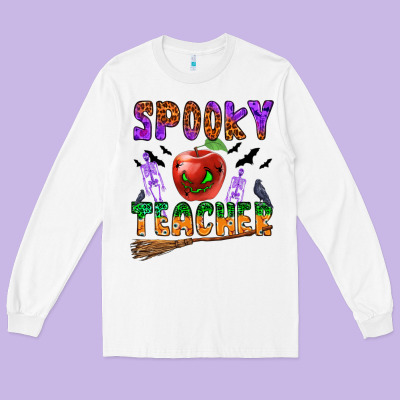 Spooky Teacher Long Sleeve Tee Designed By Bundleandbundleshop