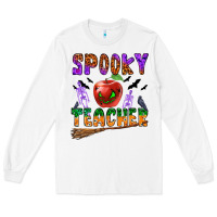 White spooky teacher Long Sleeve Tee - BundleAndBundleShop