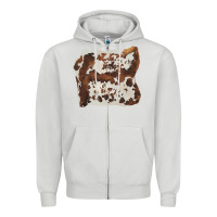 Dove Grey hand drawn cowhide cow fur Zipper Hoodie - BarkalooDesign