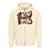 Sandshell hand drawn cowhide cow fur Zipper Hoodie - BarkalooDesign