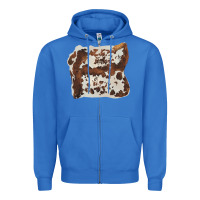 True Royal hand drawn cowhide cow fur Zipper Hoodie - BarkalooDesign