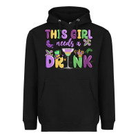 Black this girl needs a drink Heavyweight Hoodie - MaliasSmallBusiness