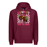 Burgundy cowboy take me away Premium Hoodie - LillyAllenDesigns