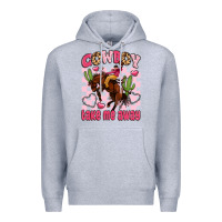 Heather Grey cowboy take me away Premium Hoodie - LillyAllenDesigns