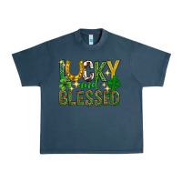 Midnight Navy Lucky and blessed st. patricks day Urban Heavy Tee - Neo Western